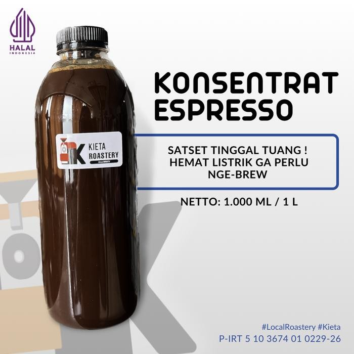 

Espresso cair 1 liter kieta coffee / konsentrat kopi tinggal tuang - Robusta Gayo
