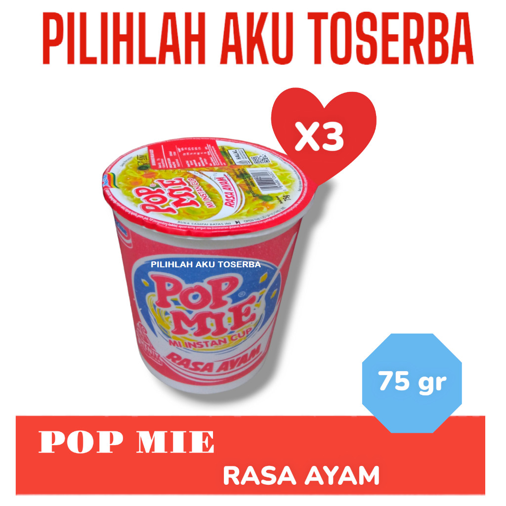 

Mie Instant POP MIE Rebus Rasa AYAM - ( Harga 3 PCS )