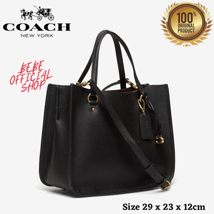 [ORIGINAL] COACH Tyler Carryall 28 Black Leather Tas Coach Original