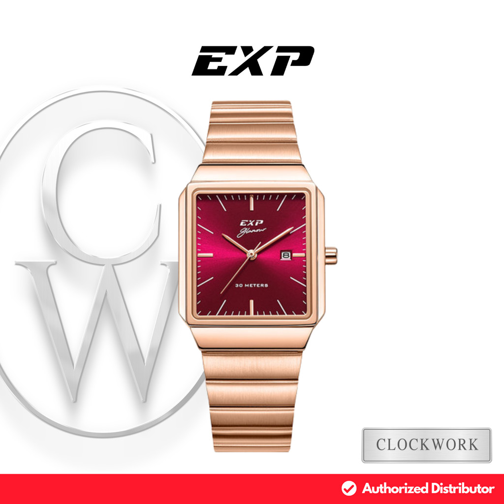 Jam Tangan Wanita Expedition EXP EX 6854 LDBRGRE Rantai Vintage Rosegold dial Merah