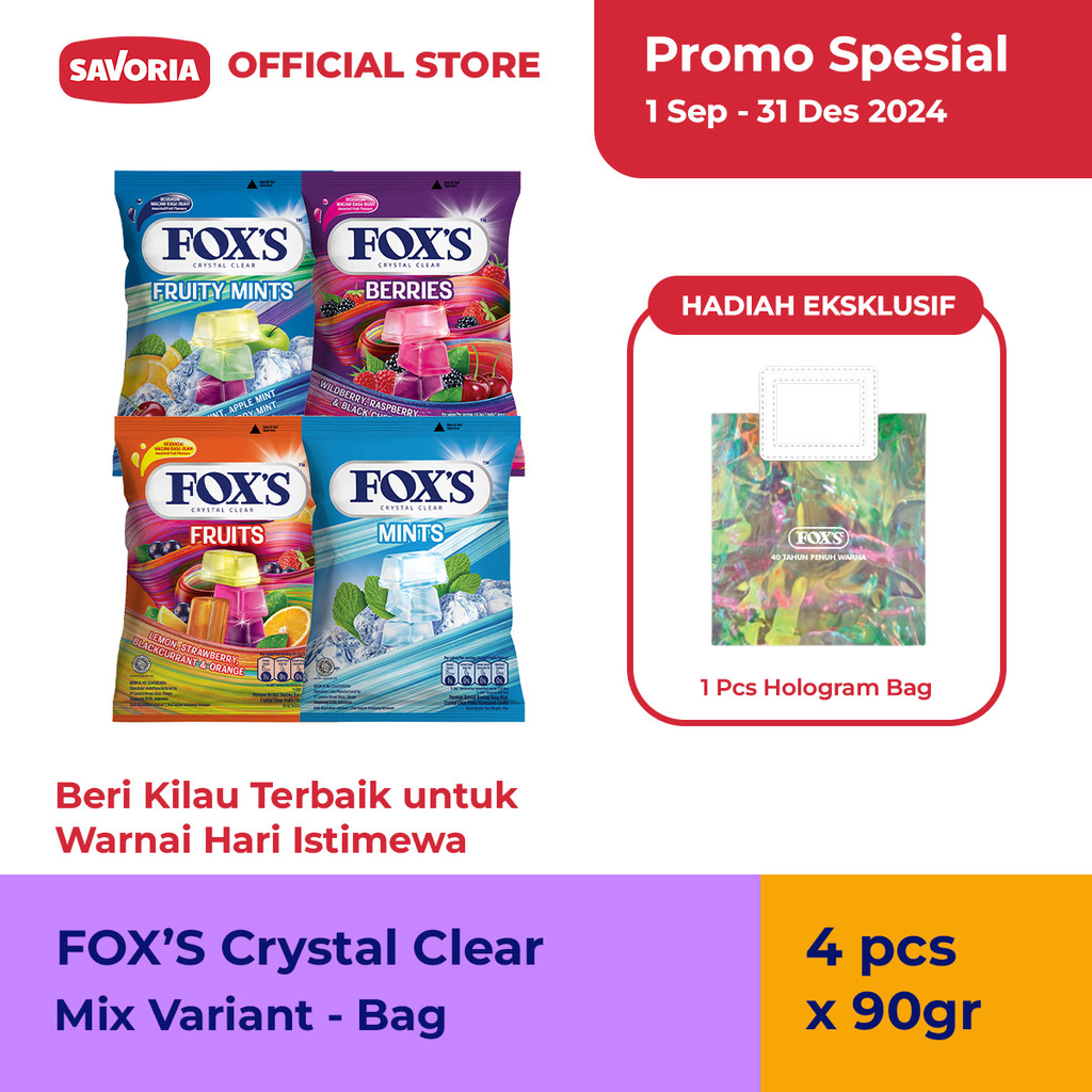 

FOX'S Mix Variant Bag 4 Pcs x 90g + Hologram Bag