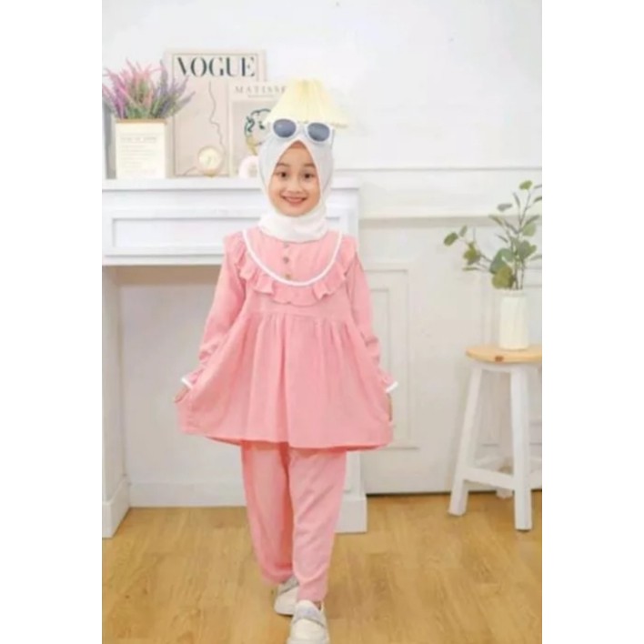 ✨LARIS✨ -SETELAN TUNIK KALISA 1-12 TAHUN//TUNIK ANAK KALISA TERBARU - PINK, 3-4 TAHUN