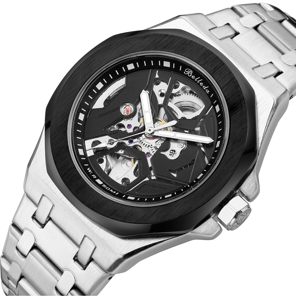 NEW JAM TANGAN PRIA AUTOMATIC BELLEDA 9608 RANTAI JAM TANGAN ANTI AIR