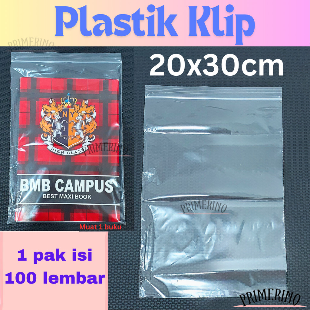 (100 lembar) Plastik Klip 20x30cm / Plastik Ziplock Plastik Packing Baju Makanan Ekonomis