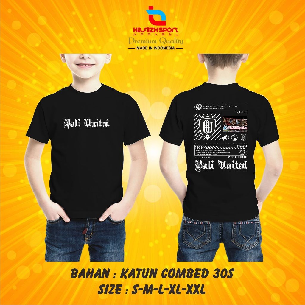 KAOS BAJU ANAK SUPORTER BALI UNITED BAHAN PREMIUM