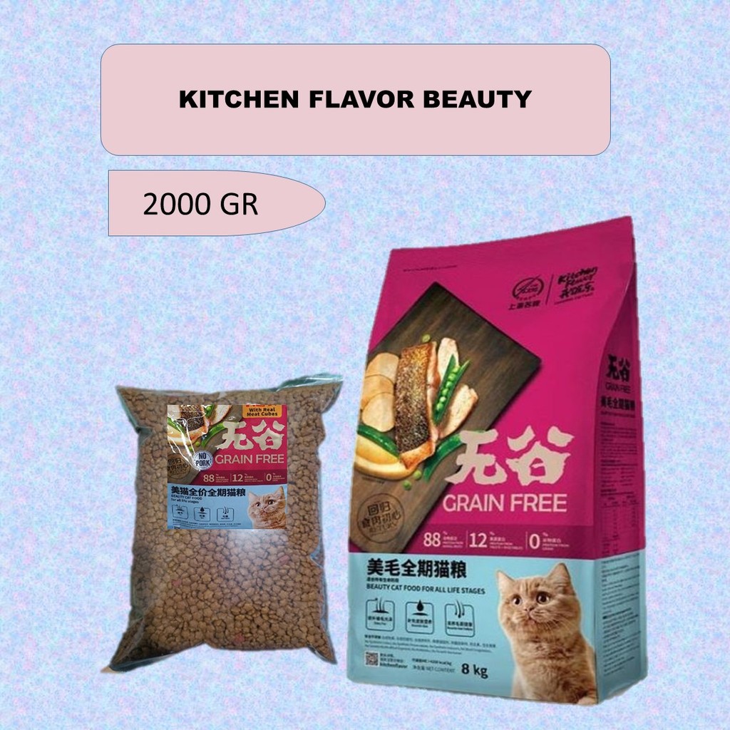 KF Kitchen Flavour Beauty Cat 2kg/Makanan Kucing KF Grain Free Beauty
