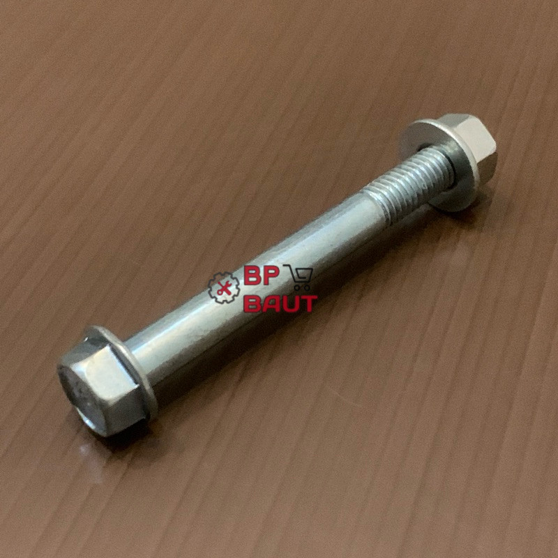 BAUT TOPI KUNCI 12 /BAUT FLANGEBOLT M8x70 PAJANG 7CM KUNCI 12/MUR TOPI KUNCI 12/BAUT FLANGE BOLT M 8