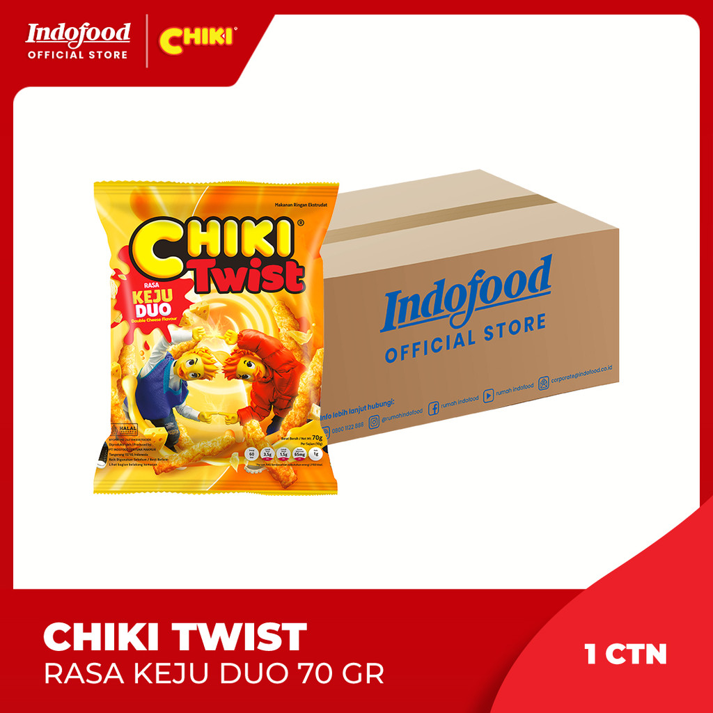 

1 ctn - Chiki Twist Keju Duo (Double Cheese) 70gr