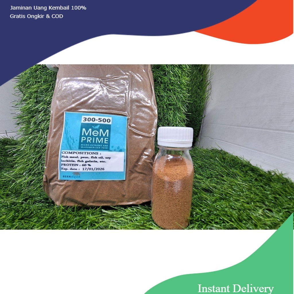 Pelet MEM Prime 300 500 Micron Repack Pakan Pelet Ikan Cupang Guppy