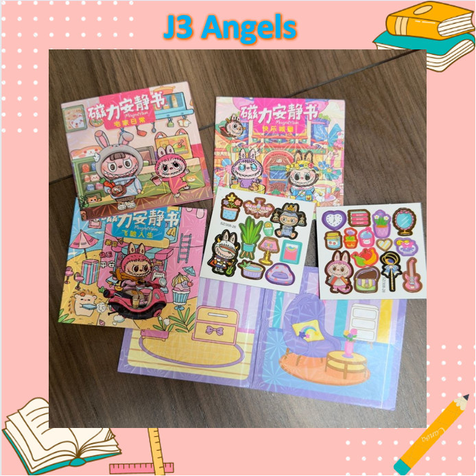 

J3 - Stiker buku magnet Labubu Magnetic Sticker book