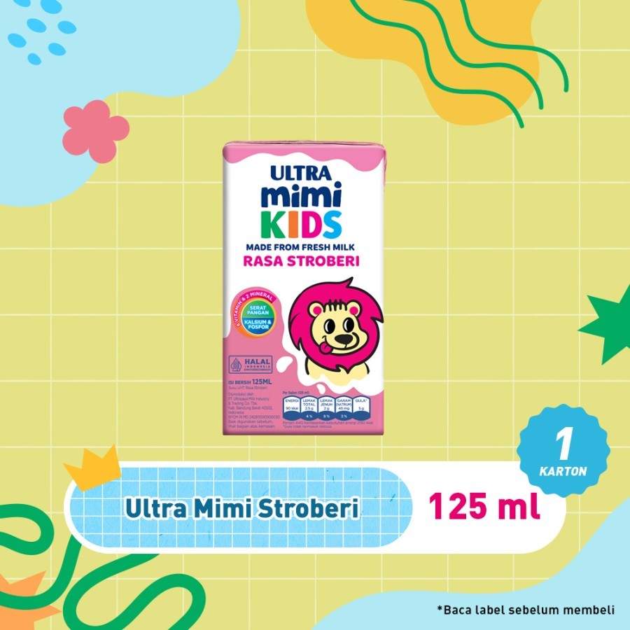 

Susu Ultra Mimi UHT Strawberry 125mL 1 karton/dus (40 pcs)