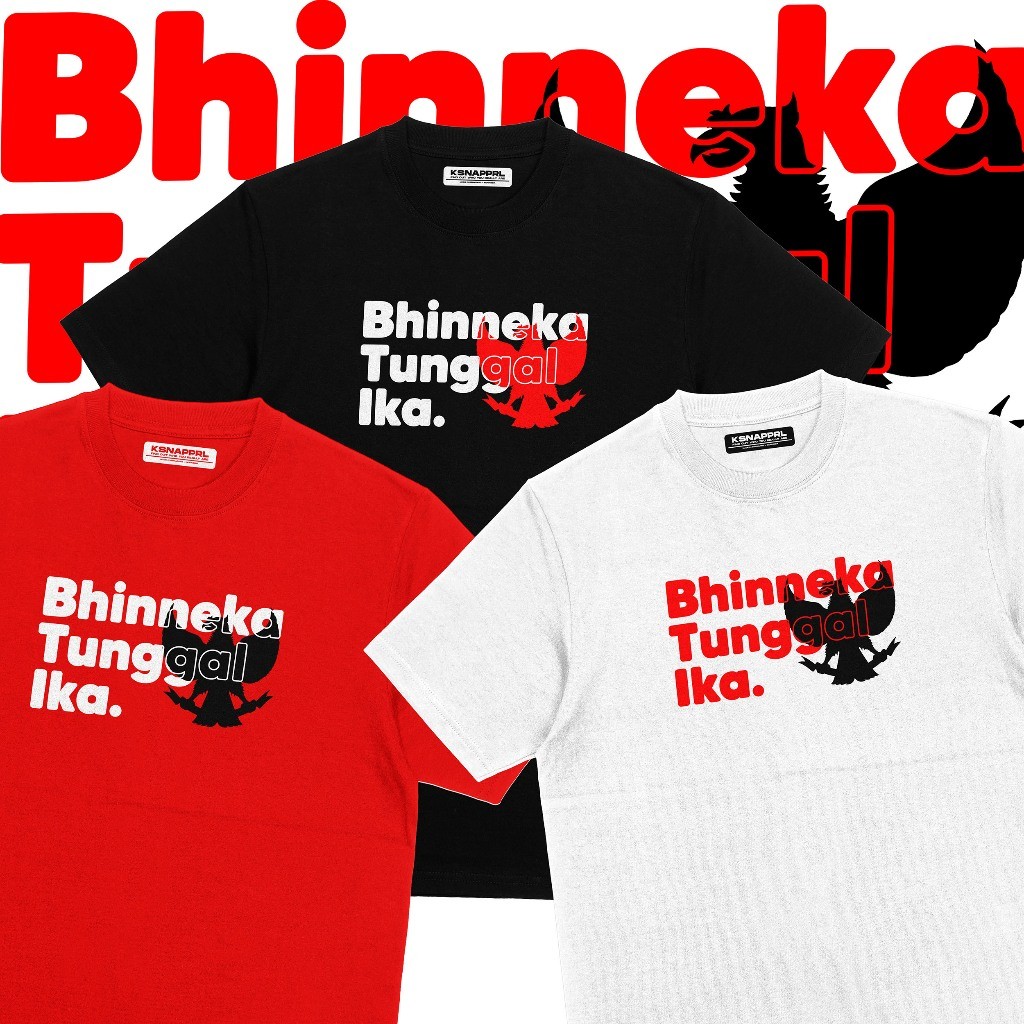 Toko Kaos Combed - Kaos Indonesia Merdeka " BHINNEKA " - Kaos Kemerdekaan Indonesia  Kaos Agustusan 