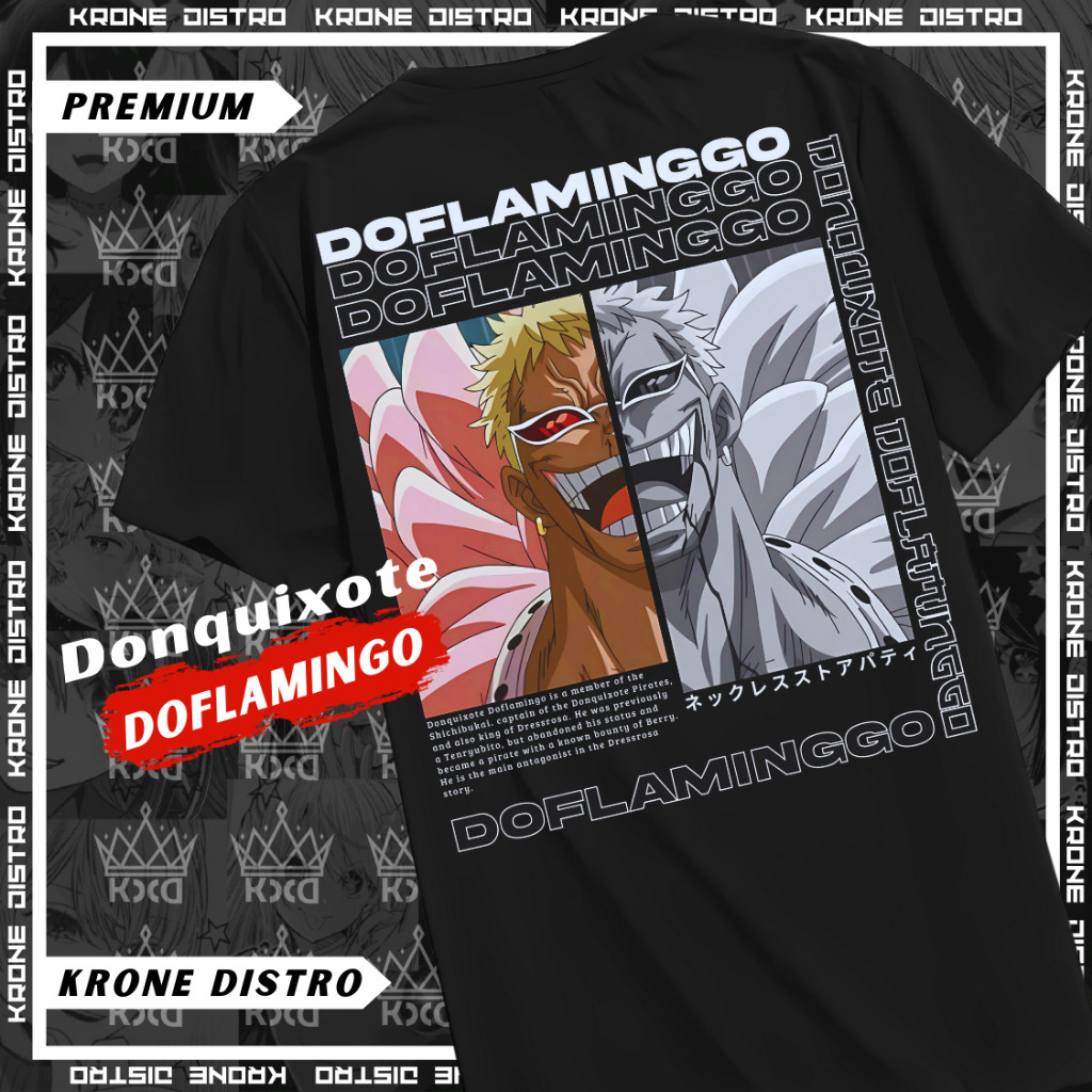 Kaos Anime One Piece DOFLAMINGO- Baju Tshirt Distro One Piece Oversize