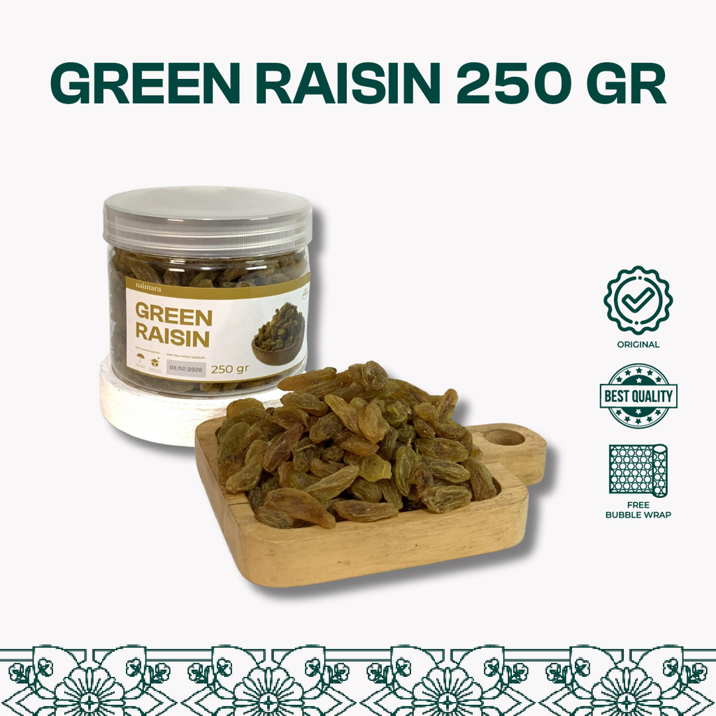 

KISMIS GREEN RAISIN ORIGINAL 250GR KISMIS HIJAU PREMIUM OLEH OLEH HAJI DAN UMROH