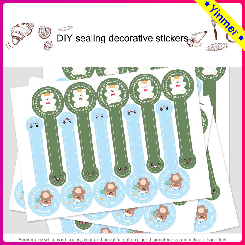 

COD✨Stiker Strip Panjang Bulat Perekat Diri Kotak Kue Panggang Stiker Penyegel DIY Stiker Dekoratif-Yinmer