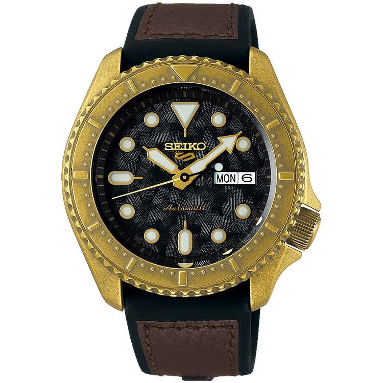 Jam Tangan Seiko 5 SPORT Pria SRPE80K1 Gold Original Garansi Resmi