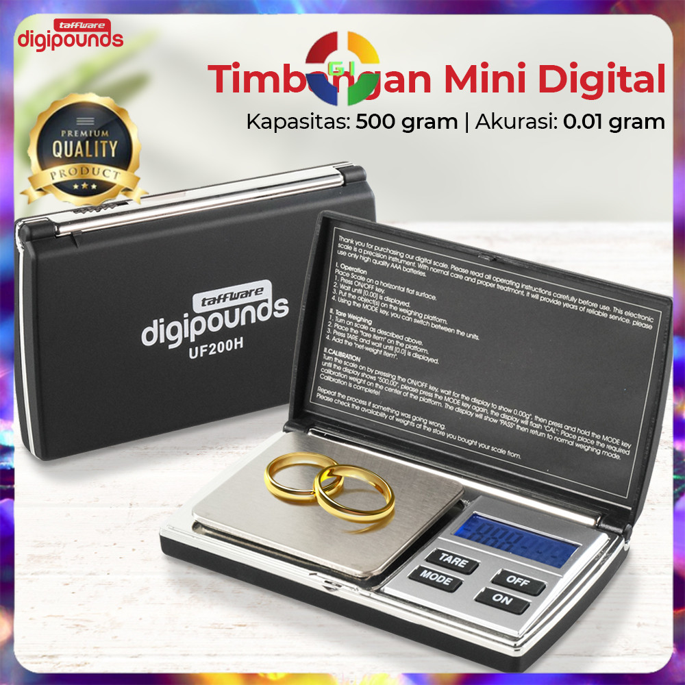 (GI) Timbangan Emas Mini Digital Ori Akurat Multifungsi 500g 0.01g