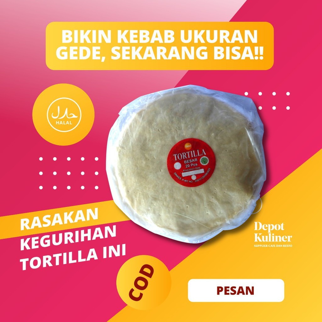 

Kulit Kebab Tortilla Besar 25 CM Tamma Food