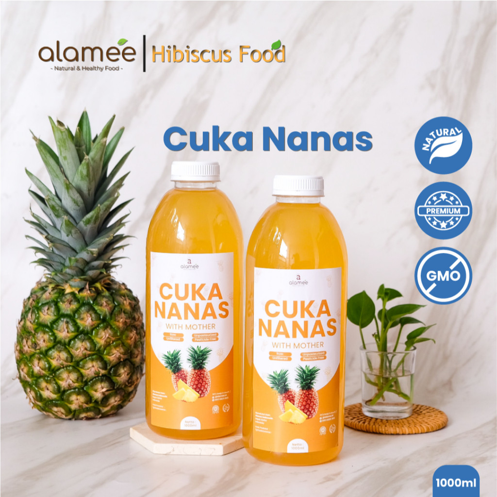 

ALAMEE Cuka Nanas Original Pineapple Cider Vinegar With Mother Organik Asli 1000ml