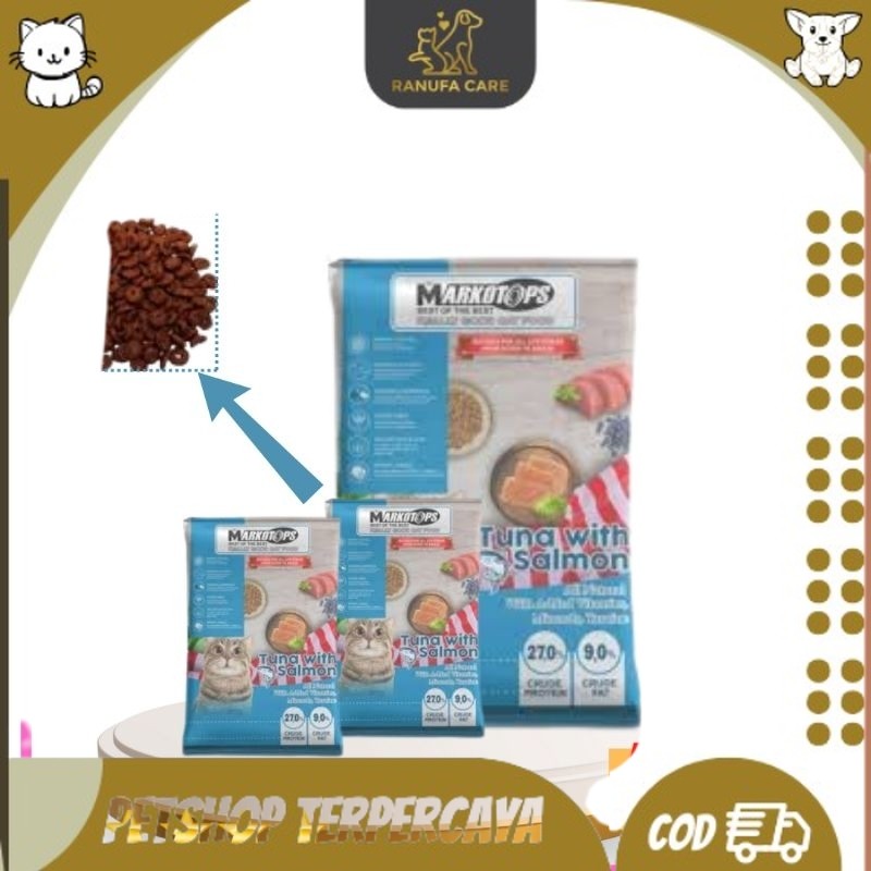 

Makanan Kucing Repack Markotops 800g Tuna Salmon All Stage|REPACK