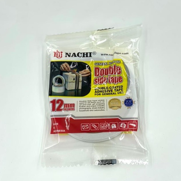 

( StaWorld / DAPAT 1 PCS ) DOUBLE SIDE TAPE NACHI 12mm / Isolasi 2 Sisi NACHI 12mm 1/2" Inch x 10Yard