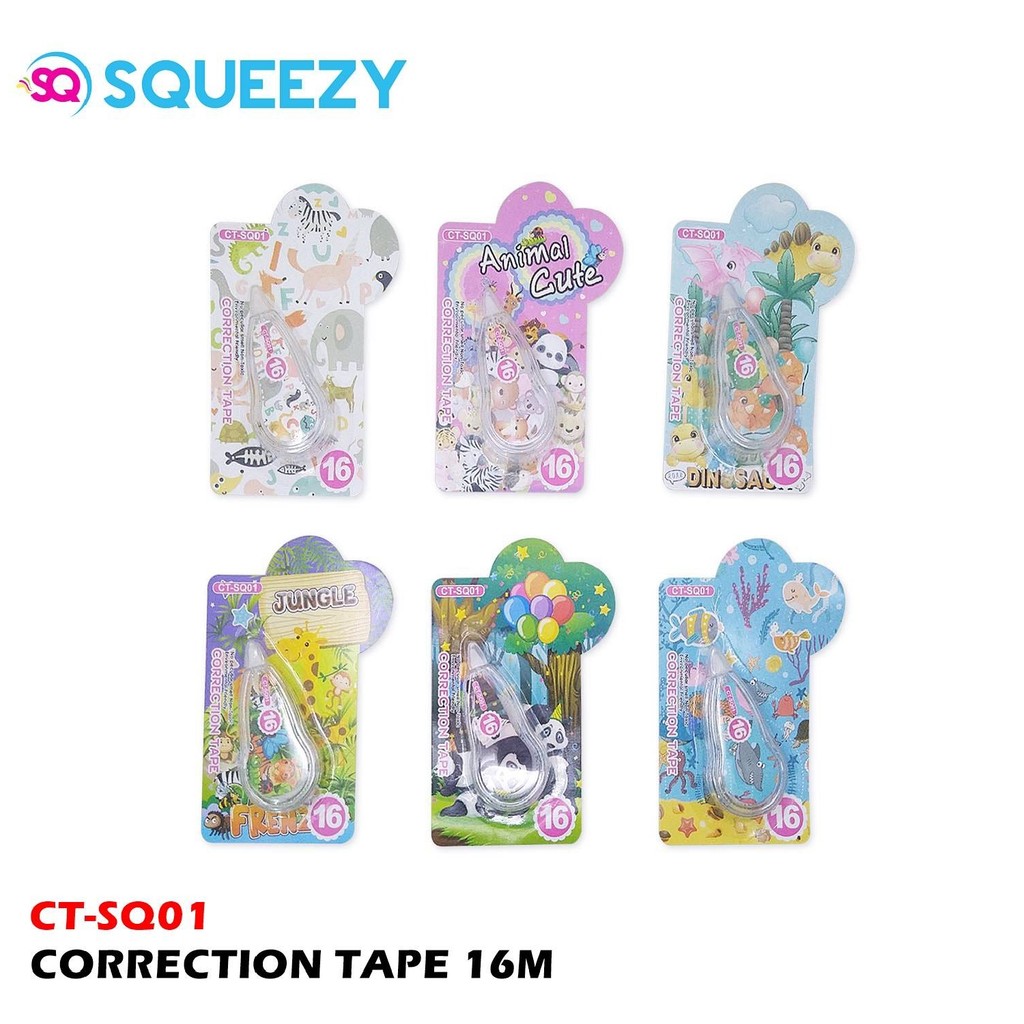 

Tipe-X Roll /Tipe-x Roll / Correction Tape Squeezy CT-SQ01 Motif Lucu
