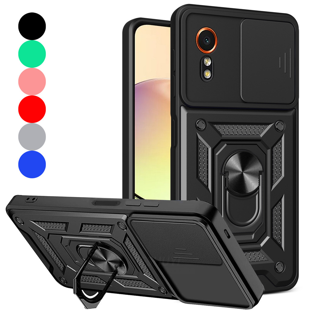 For Samsung Galaxy Xcover 7 Shockproof Phone Case Ring Armor Magnetic Hybrid Rugged Holder Stand+Cam