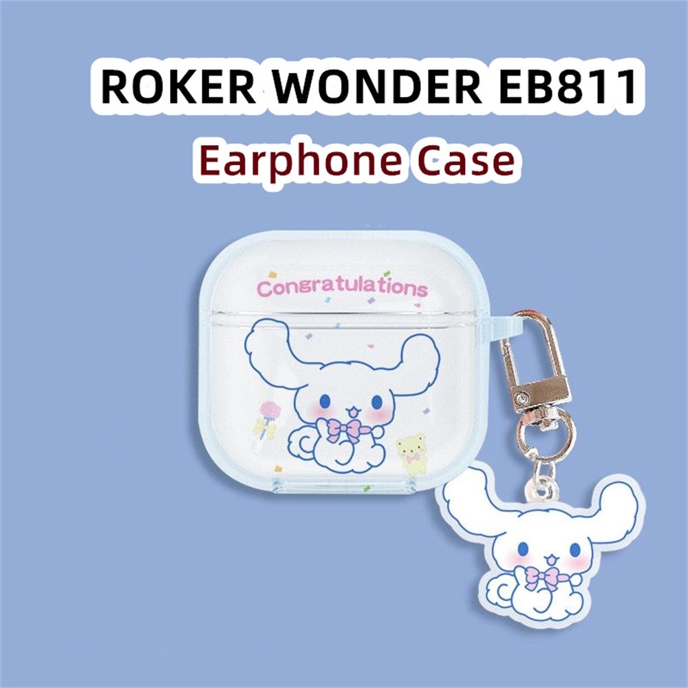 Coco Case Untuk ROKER WONDER EB811 Case Katak hijau Kartun Kreatif transparan Soft Silicone Earphone
