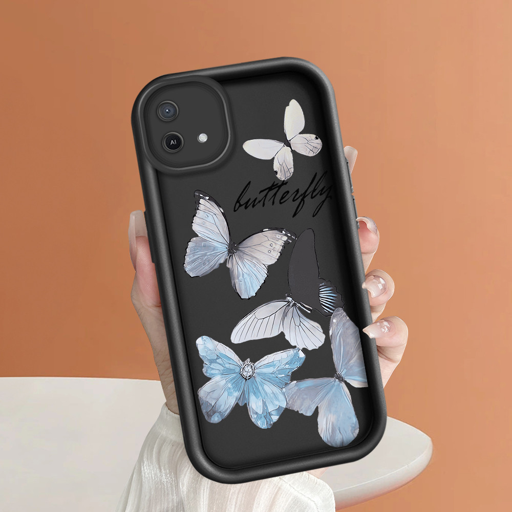 OPPO A16K A16E Case Softcase Case lucu Cassing Casing Hp Kesing Soft Kartun Cute  Kupu 3355