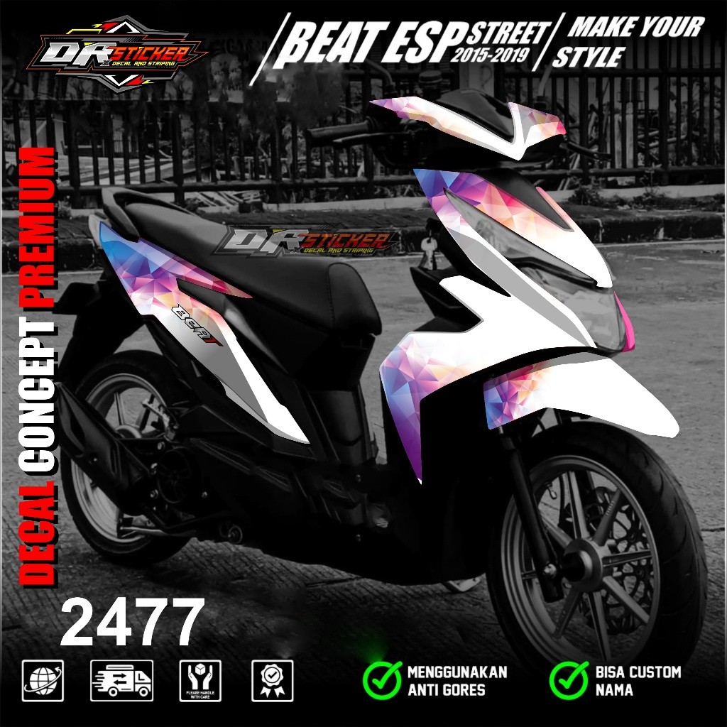 DECAL BEAT ESP - Sticker Decal Beat ESP 2017-2019 Full Body - Honda Decal BEAT 2019 Full Body Stiker