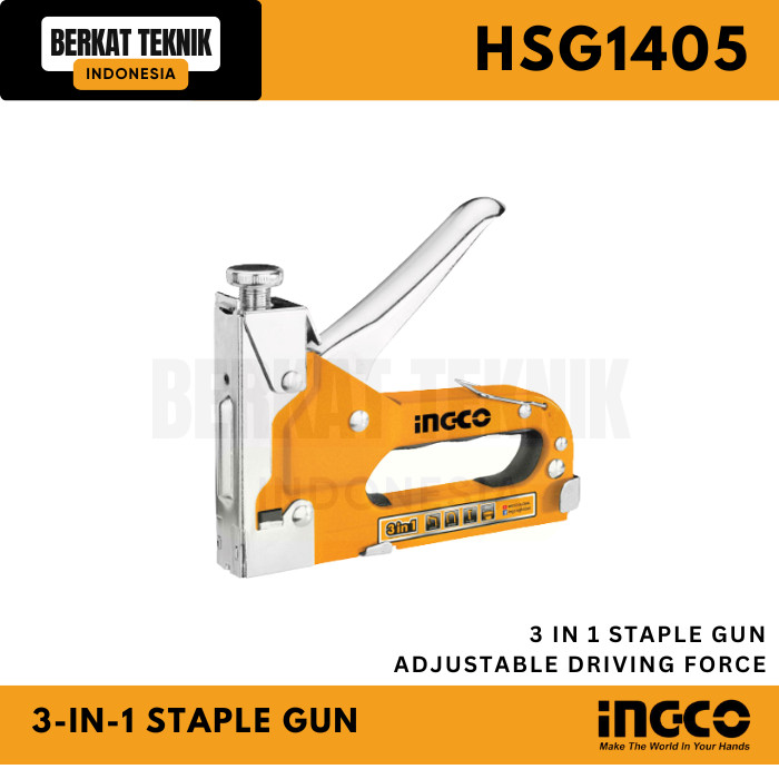 

3-in-1 Staple Gun - Stapler Staples Steples Tembak Jok - INGCO HSG1405