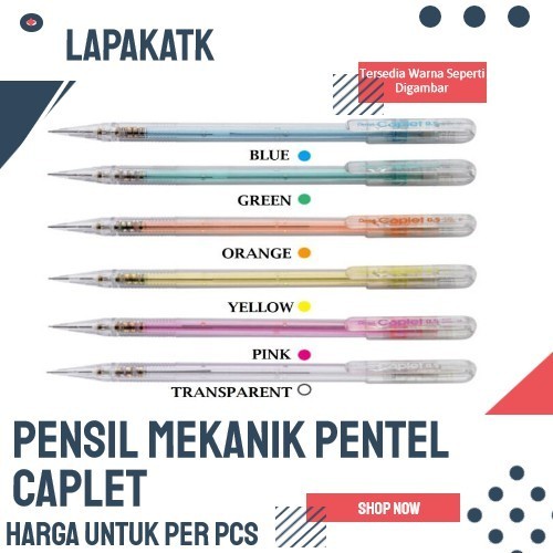 

Pentel pensil cetrek 0,5 / PENSIL MEKANIK CAPLET 0,5 (1PCS) +