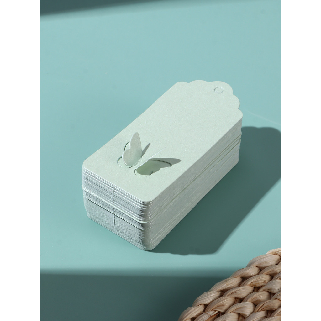 

100pcs Hollow Out Paper Gift Wrapping Tag,Creative Butterfly Design Gift Label
