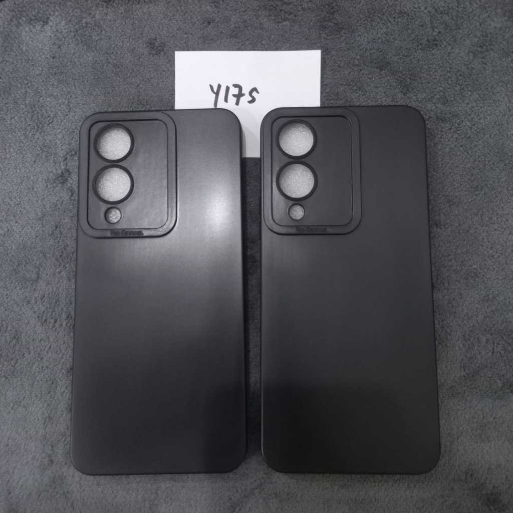 Softcase Slim Black Matte Vivo Y17s Silikon Case Pro Camera Hitam Polos Bahan Tebal Full Karet