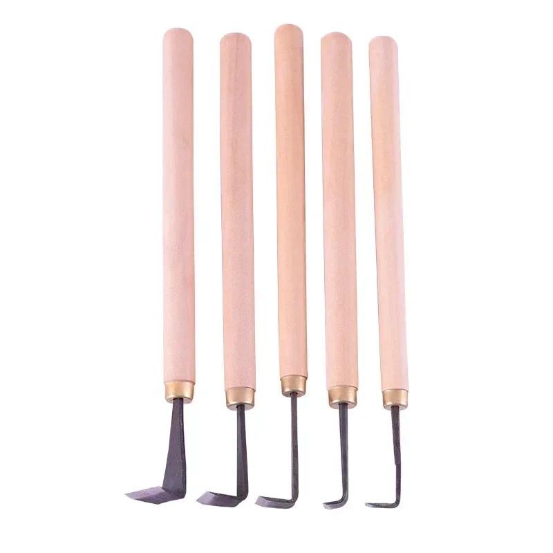 

New Woodworking Polishing and Scraping Blade Manganese Steel Hand Carving Cleaning Bottom 7-shaped Hook Knife Manual Tools DIY