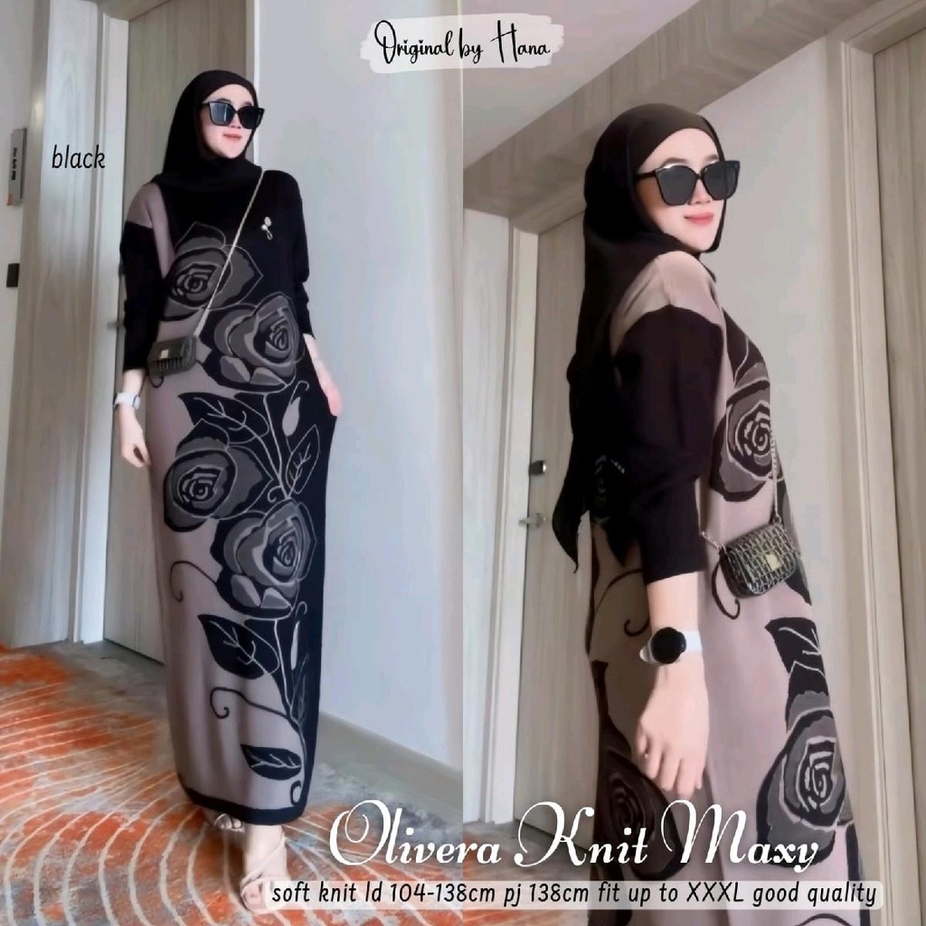 Ready Stok Siap Kirim• Olivera Knit Maxy • Original Hana • Rajut Knitt Import Premium Lembut Santai 