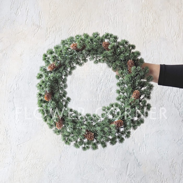 

Artificial Christmas Wreath Natal Needles Pine Ice Snow 40 cm (D23060)