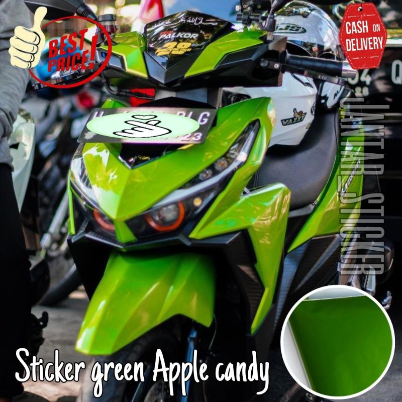 Sticker scotlite hijau candy metalik stiker motor hijau candy stiker skotlet motor scotlite motor sc