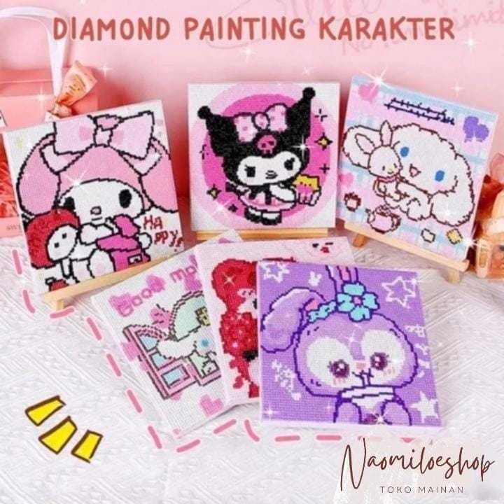 

Sanrio mainan kurumi diamond painting DIY stiker sticker sparkle beads viral