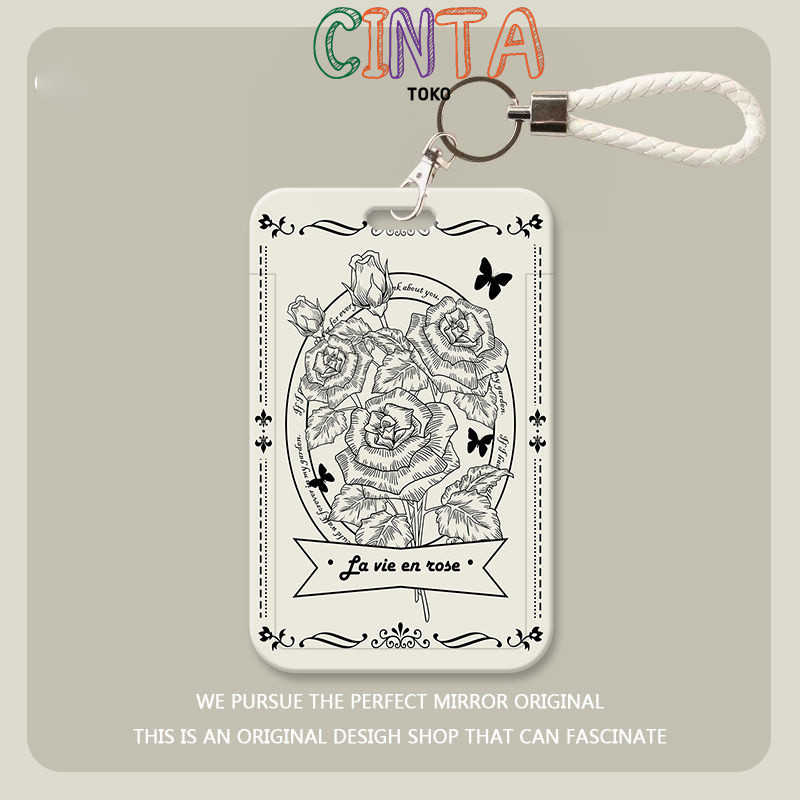 

Retro line Rose Student cafeteria rice card chest card cover campus card bus bus bus Yangcheng Tongtong Railway door banned labor