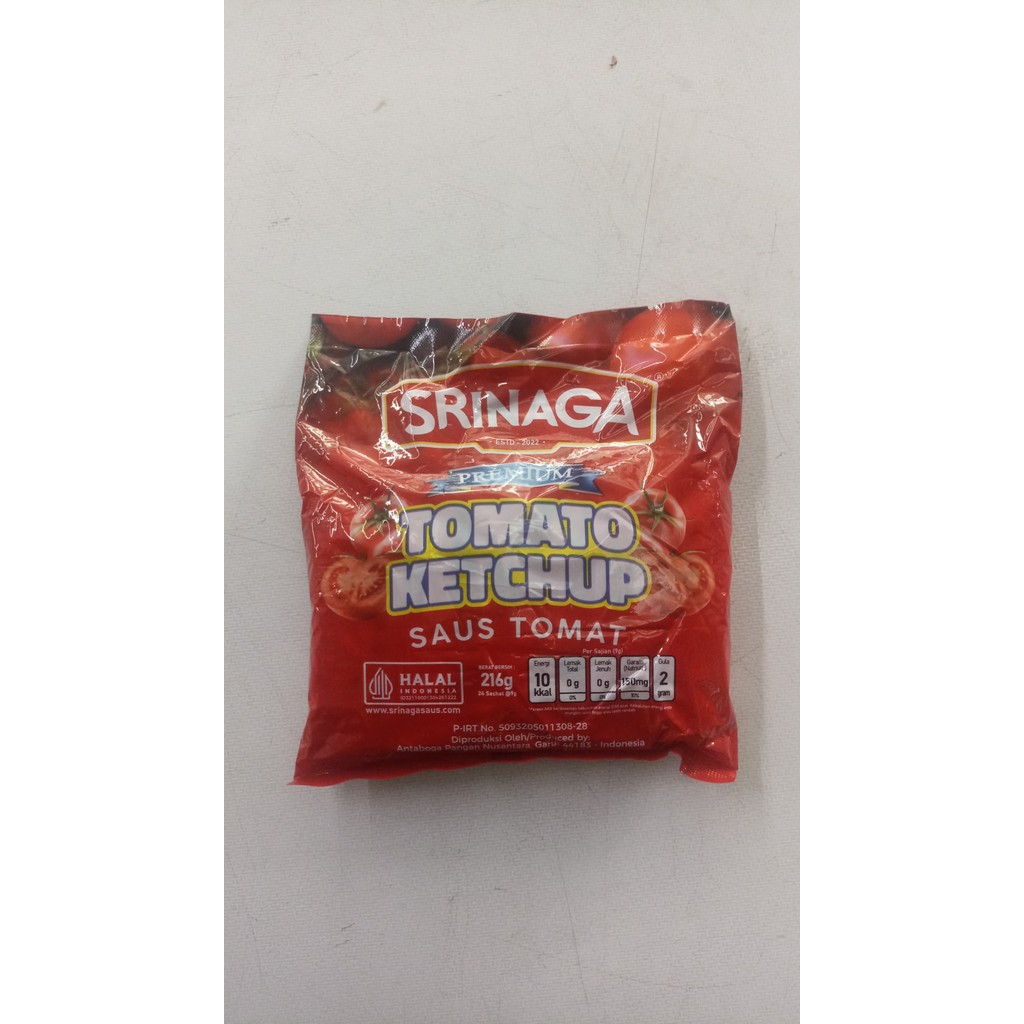 

Srinaga Tomato Ketchup Isi 24 sachet @9gr - Saus Tomat