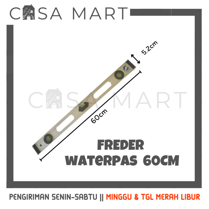 FREDER Waterpass Level 60cm Aluminium Penggaris Waterpas