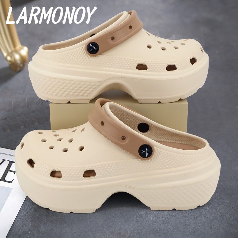 LARMONOY Sandal Kodok Wanita Tinggi Sandal Baim Jelly Wanita Wedges Sandal Selop Baim Wanita FUJI