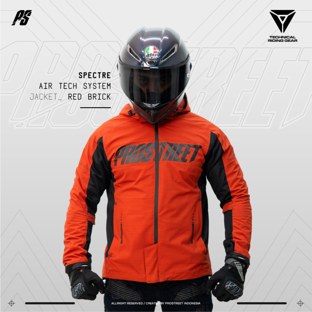 Promo Jaket Motor Prostreet Spectre Air Tech System Red Brick