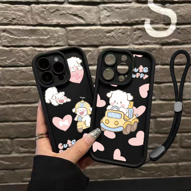 Lanyard Phone Case XIAOMI POCO C31 C55 C61 C65 F3 F5 F6 F4 PRO F3 GT Love Cute Cartoon Pattern Case 