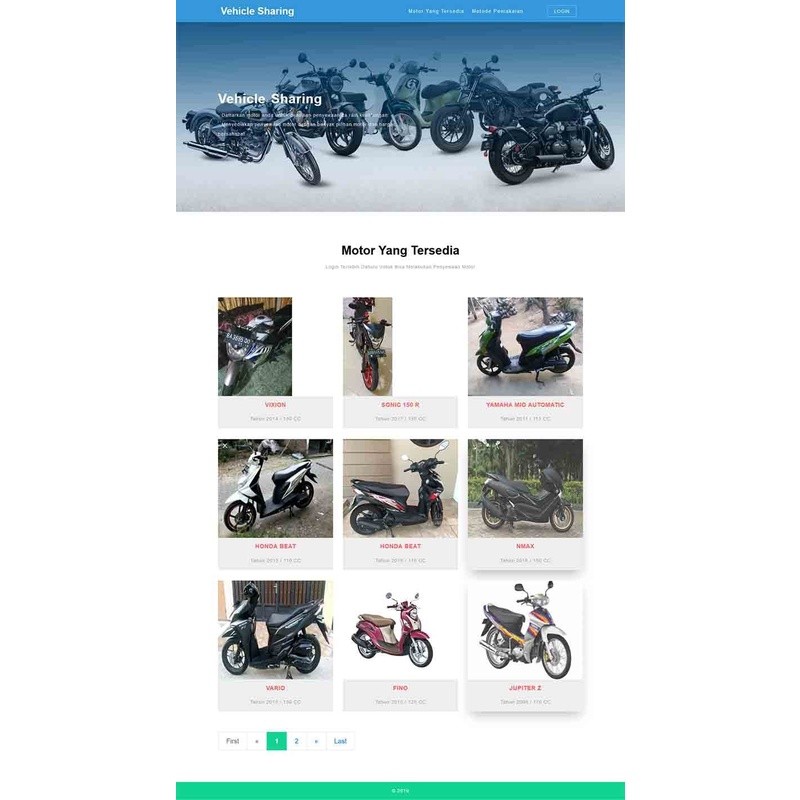 Script web rental motor Dengan Php Mysqli