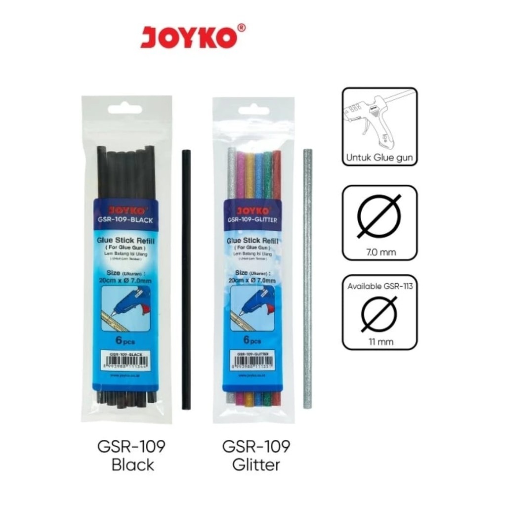 

GLUE STICK REFILL COLOR / Lem Bakar / Isi Ulang Lem Tembak JOYKO GSR-109 / 6 PCS