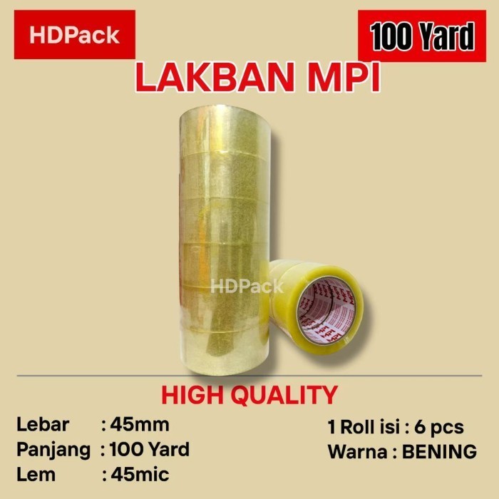 

( READY BATAM ) 100 yard FULL Lakban Bening - Lakban Cokelat MPI 100 yard 1 ROLL Isi 6 pcs Instant Delivery - BENING 100 YARD
