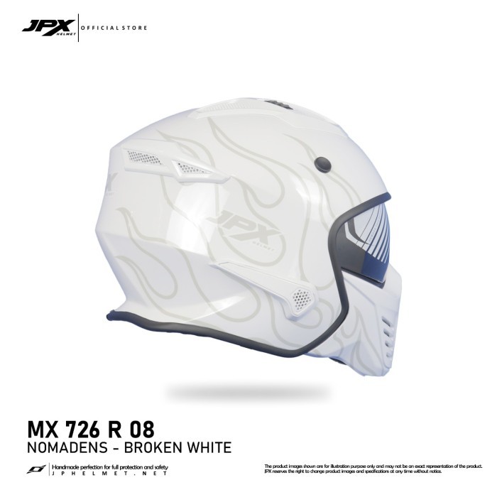 Terlaris -Helm JPX Full Face Mx-726R - R08 Nomadens - XXL