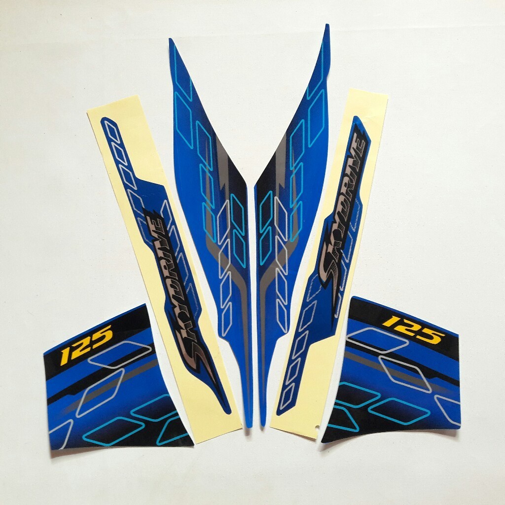 STICKER STRIPING SUZUKI SKYDRIVE 125 2009 BIRU